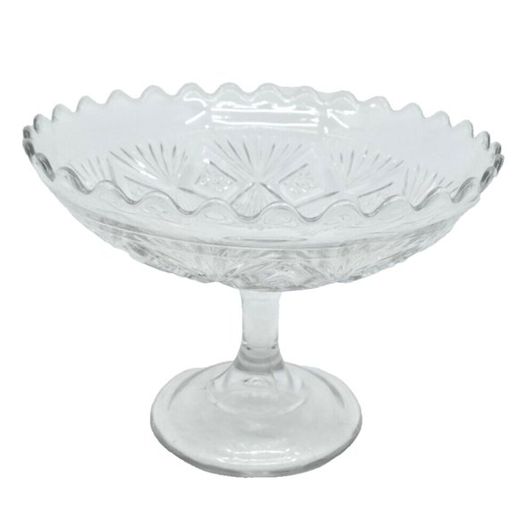 Antique EAPG Compote Higbee Glass Melrose Sheaf and Diamond Pattern~8.5" x 6.5" - Picture 1 of 5